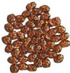 60 8x6mm Flat Oval Rosary - Topaz with Gold Dove